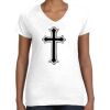 Women's Fine Jersey V-Neck Tee Thumbnail